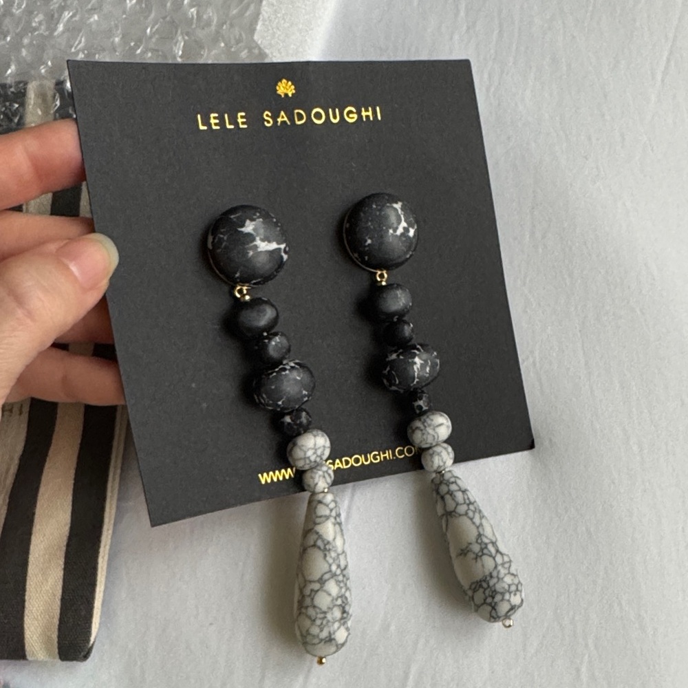 LELE SADOUGHI MARBLE DROP EARRINGS NWT